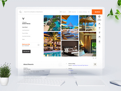 Resort Booking Website activities black clean experience location resorts typography ui ux web white