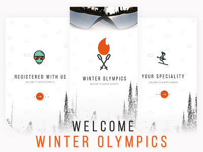 Welcome Screen Winter Olympics Game game olympics screen splash tutorials ui ux winter