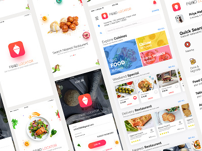 Food Application UI android app application clean design design app foodapp ios ui ux