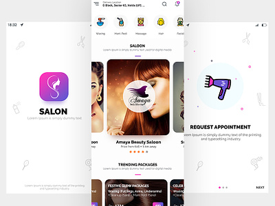 Salon Application Ui app illustration ios salonapp ui uidesign vector