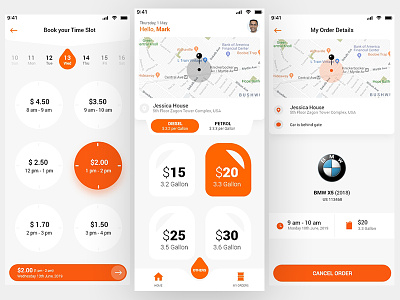 Fuel Delivery App android application delivery design fuel ios oil ondemand petrol refuel services ui uxui vehicles