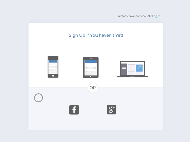 Simple Signup screen color combination illustration signup vector icons