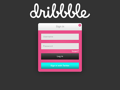 Dribbble Login UI dribbble login signin social