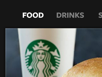Starbucks App UI border freight sans menu navigation photoshop starbucks