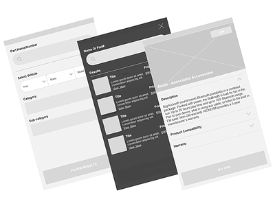 Mobile Search Results axure detail filter page product thumbnail ui wireframe
