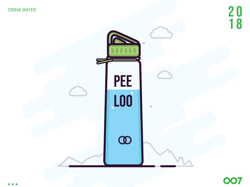 PEE LOO (Drink Water) adobe adobe illustrator design dribbble dribbble best shot flat illustration