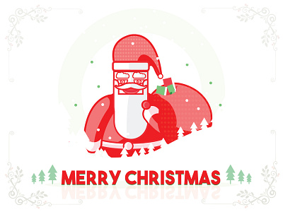 Merry Christmas (Santa is here with happiness) adobe adobe illustrator character dribbble dribbble best shot flat gits illustration merrychristmas santa vector