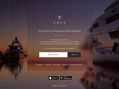 Voly Holding Page design logo typography ux website