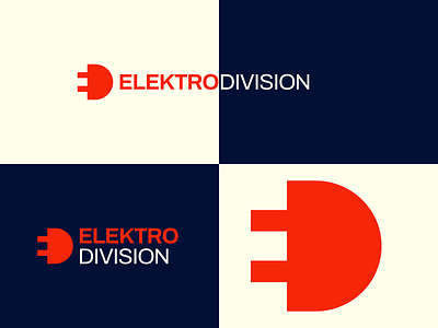 ELEKTRO DIVISION Logo branding design electrical electricity graphic logo negative space