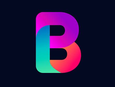 Gradient logo B brand branding colorful design identity illustration monogram stationary typography visual