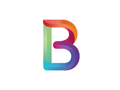 B Gradient logo brand branding color colorful design gradient identity logo mark monogram stationary