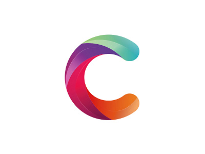 C Gradient logo brand branding color colorful design gradient identity logo2018 stationary