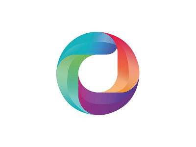 D Gradient logo brand branding color colorful design gradient identity logo2018 stationary