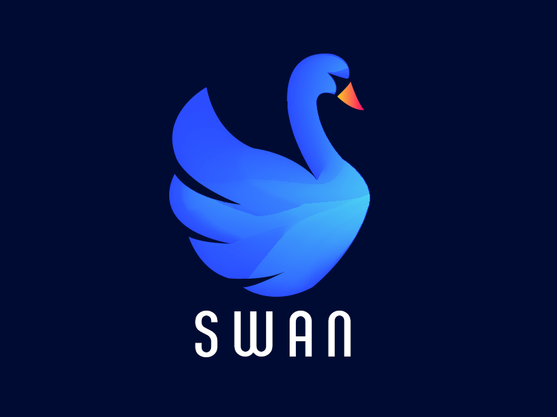 Animal Logo Swan color icon animal mark logo2018 gradient vector visual agency construction colorful typography monogram illustration stationary logo identity design brand branding