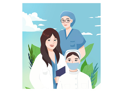 Women’s Day charactor doctor flat illustration nurse procreate women