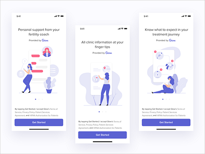 Patient Onboarding Pages character flat illustration ios onboarding patient