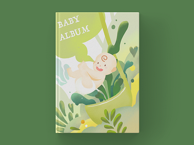 Baby Album book cover album baby book book design cover cover book graphic graphic design plant
