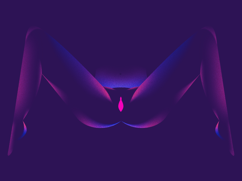 Chink draw gradient illustration nude purple sex woman