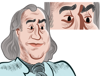 Benjamin Franklin Character Design adobe illustrator animation ben franklin caricatures character designs custom brushes founding fathers vector wip