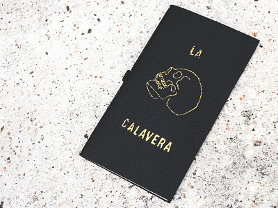 Mexican Loteria Series 1: La Calavera Gold black calavera foil gold handmade illustration leather sketchbook skull