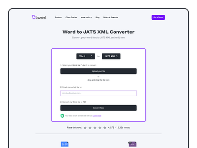 XML Tools and Converters clean desktop interface landing page sketchapp ui ux xml