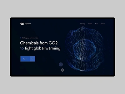 EnginZyme animation chemistry grid home page interaction interface landing obys smooth technology typography ui ux