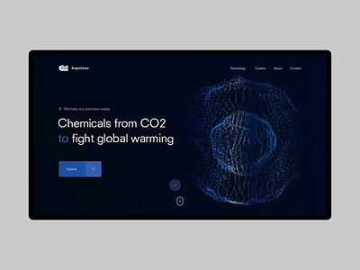 EnginZyme animation chemistry grid home page interaction interface landing obys smooth technology typography ui ux