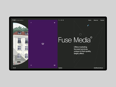 Fuse Media black design grid interaction interface marketing minimalism motion design typogaphy ui ux webdesign