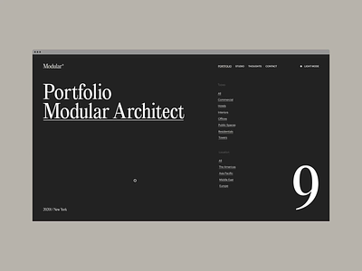 Modular Architect animation black fashion grid interaction minimalism typography ui ux