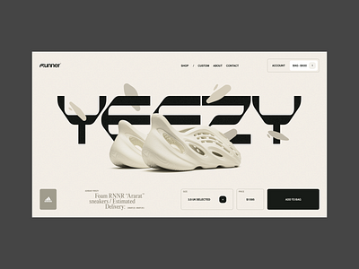 Runner adidas concept e comerce fashion grid minimalism product page run runner typography ui yeezy
