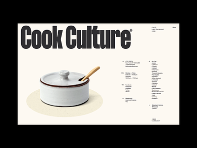 Cook Culture® colors contact contact page contrast grid minimalism typography ui webdesign