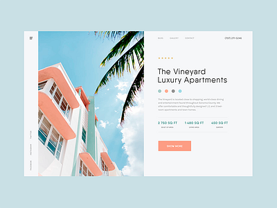 The Vineyard Luxury Apartment banner blue dope estate fashion photo ui ux webdesign