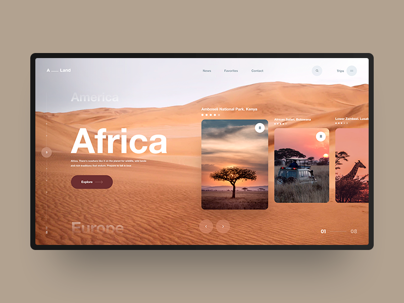 Africa obys africa travel photography helvetica ui ux interface