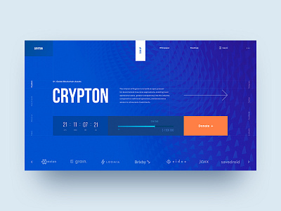 Crypton Website crypto ico interface obys roadmap token typography ui ux