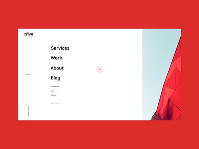 xfive black grid interaction interface minimalism obys photo red typography ui ux web webdesign