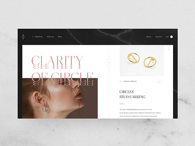 Product Page black fashion grid jewelry minimalism obys typography ui ux webdesign webpage