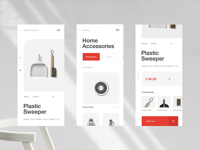 Home Accessories animation app card catalog fashion furniture grid interaction minimalism mobile mobile app motion obys online store photo product card typography ui ux webdesign