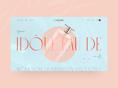 Lancôme brand catalog e comerce fashion grid idole interaction lancome minimalism red rose slider typography ui ux web webdesign