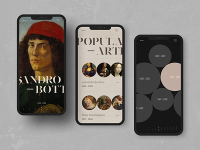 Sandro Botticelli art fashion font grid interaction interface minimalism mobile museum obys photo typogaphy ui ux webdesig