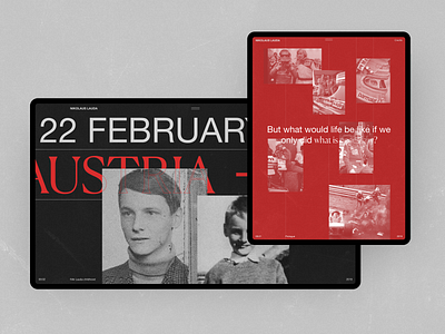 Niki Lauda black fashion grid interaction minimalism obys outline race typography ui ux webdesign