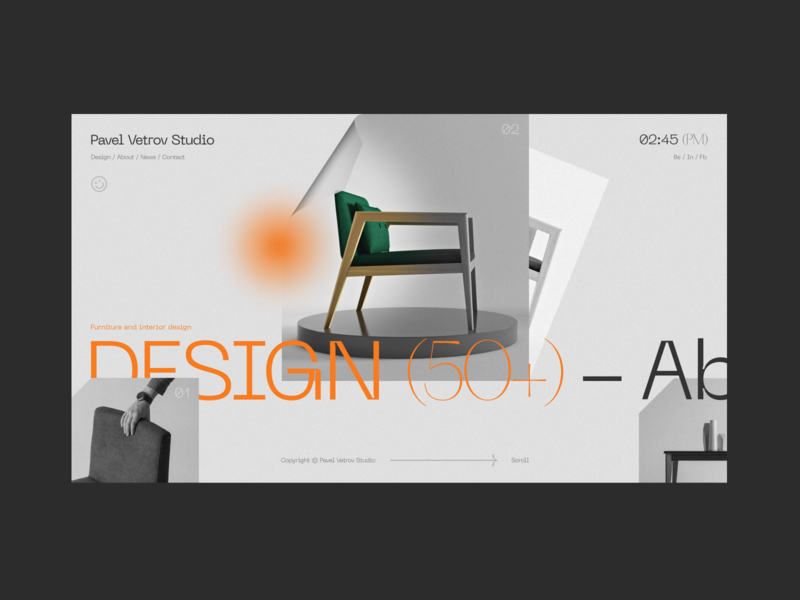 Vetrov Studio concept fashion grid home page horizontal scroll industrial design minimalism typography ui ux webdesign