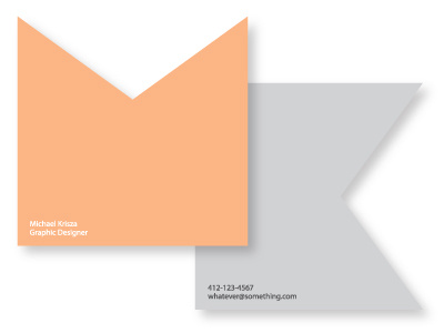 Personal Business Card branding business card clean concept die cut gray grey identity minimal orange simple