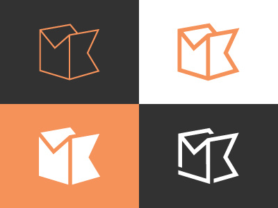 MK Logo play black bold clean geometric gray grey logo orange simple white