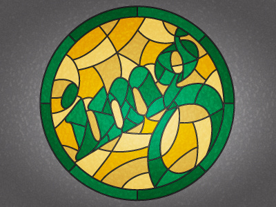 IMG Logo - Stained Glass effect glass green light logo mosaic orange yellow