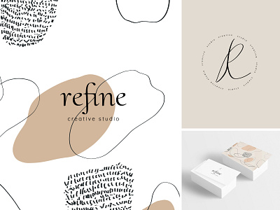 Refine Studio - Brand Identity abstract beige brand brand design brand identity branding business card elegant design feminine hand drawn logo logo creation logo design minimal minimal design modern design modern logo neutral pattern design