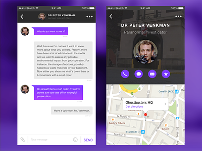 iOS Messaging App app design apps ghostbusters ios ui ui design ux ux design