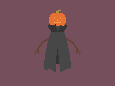 Pumpkin Man ghost halloween illustration lowpoly pumpkin