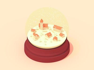 Snow Globe 3d blender globe illustration low poly lowpoly minimalist snow warm winter