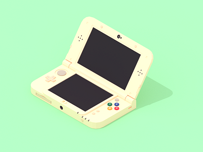Nintendo 3DS 3d 3ds blender console gaming illustration low poly lowpoly minimalist nintendo nintendo 3ds retro