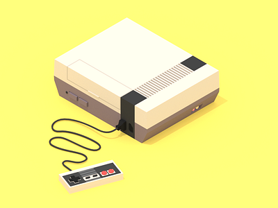 Nintendo Entertainment System 3d blender console gaming illustration low poly lowpoly minimalist nintendo retro